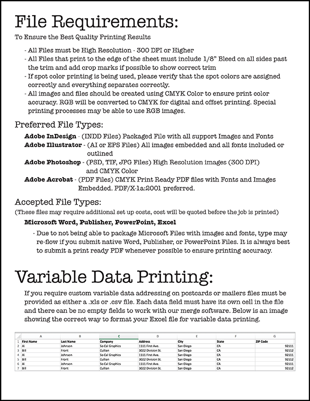 Helpful Printing Resources So Cal Graphics San Diego